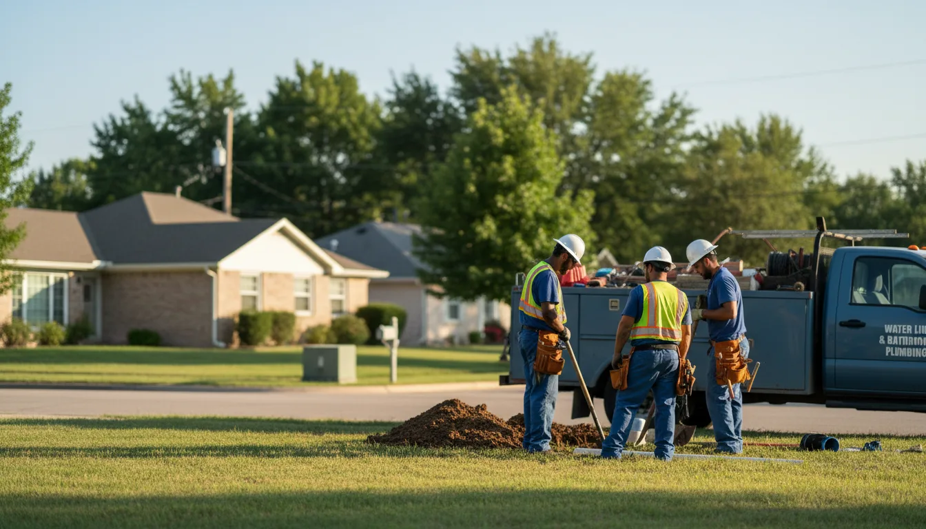 Residential water line and bathroom plumbing service in Bucyrus, KS